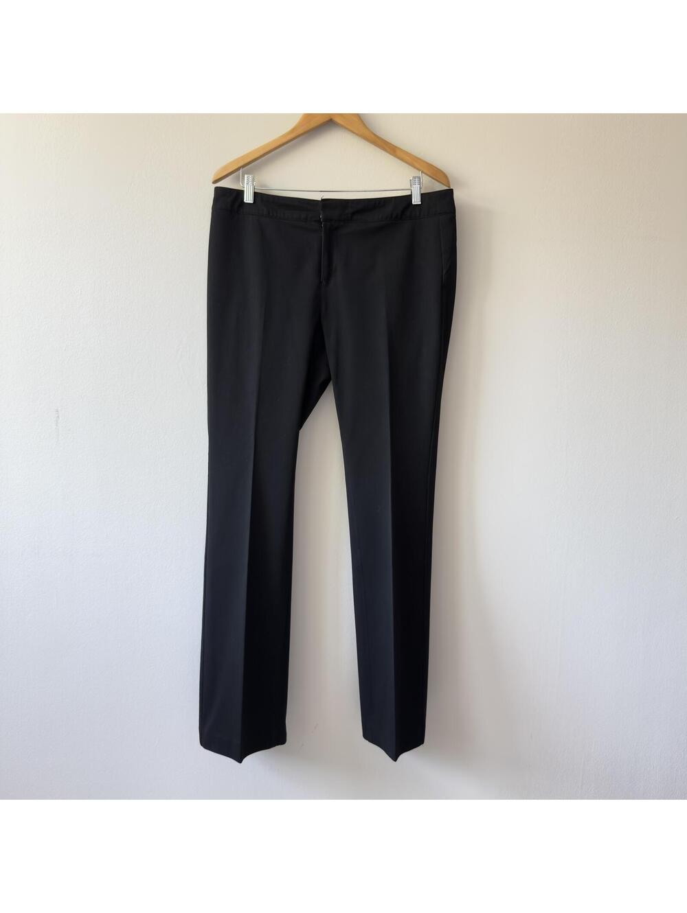 Ecru Black Straight Leg Dress Pants Trousers Work Career Size 12